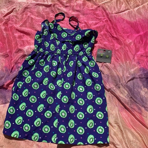 Adorable Cherokee Kiwi‎ fruit Dress & matching earrings set